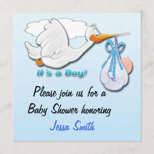 Het is een Boy Stork Baby Shower Invitations Kaart