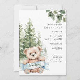 Het is een Boy Teddy Bear Baby shower Kaart