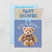 Het is een Boy Teddy Bear Baby Shower Uitnodiginge Kaart (Voorkant / Achterkant)