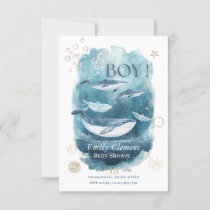 Het is een Boy Under the Zee Baby shower Invite Kaart
