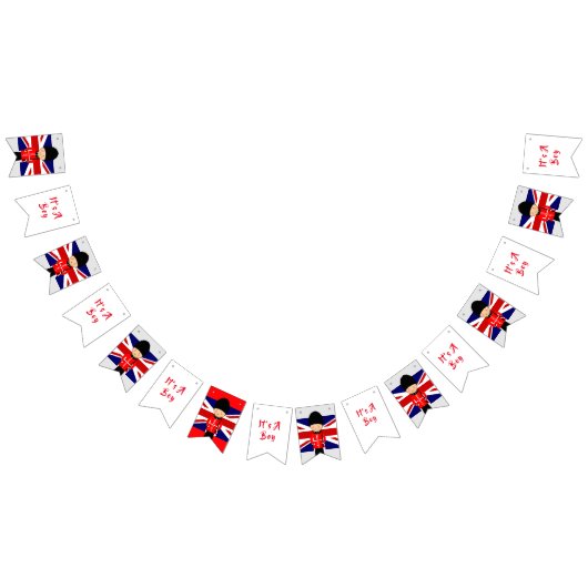Het is een Boy Union Jack Theme Baby shower Vlaggetjes (Alle)