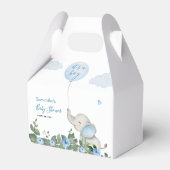 Het is een Boy Waterverf Elephant Greenery Baby sh Bedankdoosjes (Voorkant Zijde)