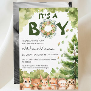 Het is een Boy Woodland Paradise Baby Jongensdouch Kaart