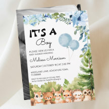 Het is een Boy Woodland Photo Boy Baby shower