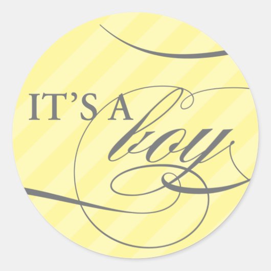 Het is een Boy Yellow Striped Sticker (Voorkant)