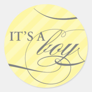 Het is een Boy Yellow Striped Sticker