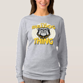Het is een Bulldog ding lange mouw shirt-basketbal T-shirt