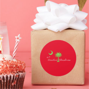 Het is een Carolina Kerstfeest South Carolina Holi Ronde Sticker