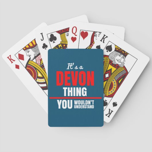 Het is een Devon ding dat je niet zou begrijpen Pokerkaarten (Achterkant)