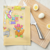 Het is een Dogs Life Whimsy Funny Dogs Yellow Theedoek (Quarter Fold)