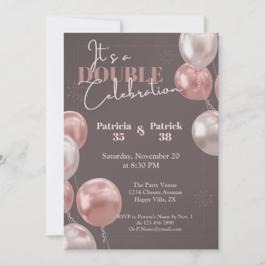 Het is een dubbele viering gezamenlijke verjaardag kaart (Voorkant)