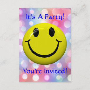 Het is een feest! Fun, kleurrijke uitnodiging