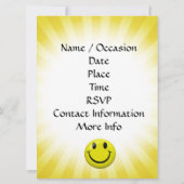 Het is een feest! Happy Face-uitnodiging Kaart (Achterkant)