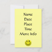 Het is een feest! Happy Face-uitnodiging Kaart (Achterkant)