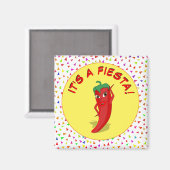 Het is een feest met confetti patroon magneet (Voorkant / Achterkant)