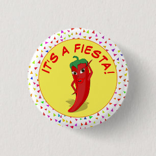Het Is Een Feest Met Confetti Patroon Ronde Button 3,2 Cm