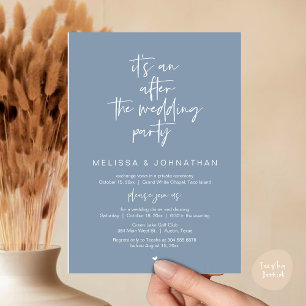Het is een feest na het huwelijksfeest, bruiloft e kaart