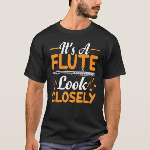 Het is een fluit look close fluitspeler Gr T-shirt