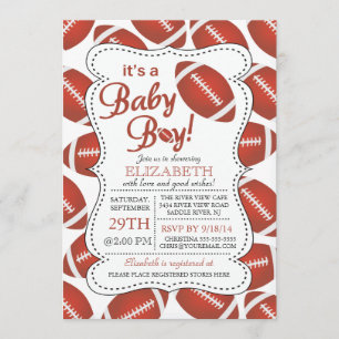 Het is een Football Baby shower van Baby Boy Kaart