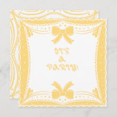 Het is een gele feestboog kaart (Voorkant / Achterkant)