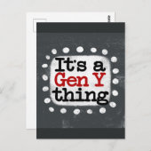 Het is een Gen Y Thing Briefkaart (Voorkant / Achterkant)
