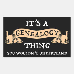 Het is een genealogie ding - je zou het niet begri rechthoekige sticker