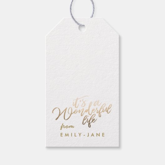 Het is een geweldig leven met Gold Foil kerst Cadeaulabel (Voorkant)
