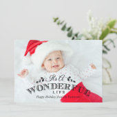 Het is een geweldig leven | Vakantieknopkaart Feestdagenkaart (Staand voorkant)