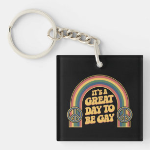 Het Is Een Geweldige Dag Om Homo Te Zijn LGBTQ Pri Sleutelhanger