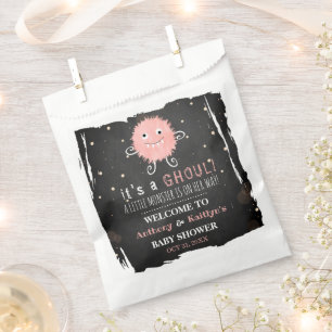 Het is een Ghoul. Little Monster Halloween Baby sh Bedankzakje