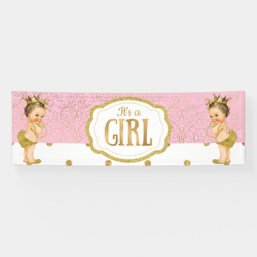 Het is een Girl Baby shower Banner (Horizontaal)