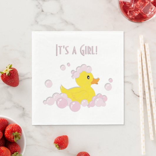 Het is een Girl Baby shower Duck Servet (Insitu)