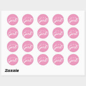 Het is een Girl Baby shower Sticker - Roze en wit (Vel)