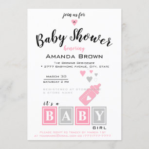 Het is een Girl Baby shower Uitnodiging