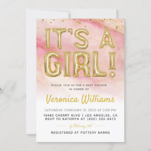 Het is een Girl Balloon Baby shower Uitnodiging