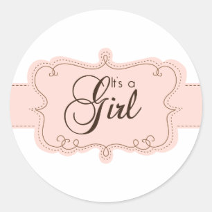 Het is een Girl Cupcake Toppers/Stickers Ronde Sticker