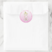 Het is een Girl Cute Baby en Teddy Bear Ronde Sticker (Tas)