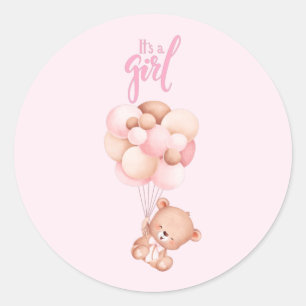 Het is een Girl Cute Teddy Bear Speelgoed met ball Ronde Sticker