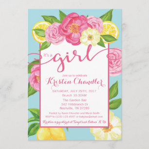 Het is een Girl Floral Garden Baby shower Uitnodig Kaart