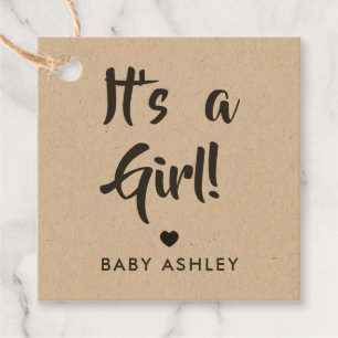 Het is een Girl Gift Label, Baby shower Gift Label