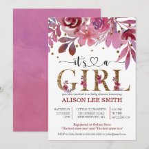 Het is een Girl Lila en Gold Confetti Baby shower