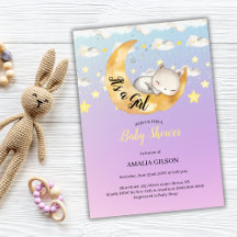 Het is een Girl Moon & Starry Sky Baby shower