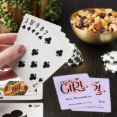 Het is een 'Girl New Baby' aankondiging Pokerkaarten (Insitu)