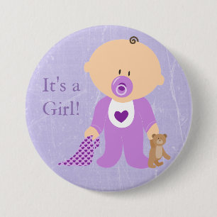 Het is een Girl Paarse Baby Button