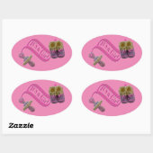 Het is een Girl Pacifier Shoes Ovale Sticker (Vel)