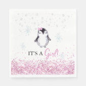 Het is een Girl Penguin Winter Baby shower Servet (Voorkant)