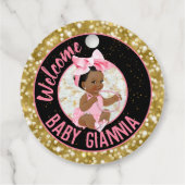 Het is een Girl Pink en Gold Glitter Elegant Bedankjes Labels (Achterkant)