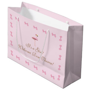 Het is een Girl Pink Flamingo Baby shower Groot Cadeauzakje