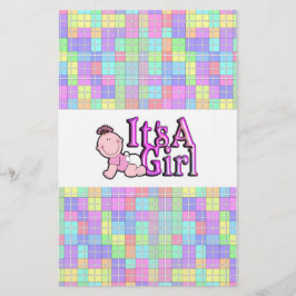 Het is een Girl Pink Text met Baby Bar Wrapper