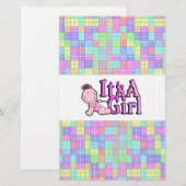 Het is een Girl Pink Text met Baby Bar Wrapper (Voorkant / Achterkant)